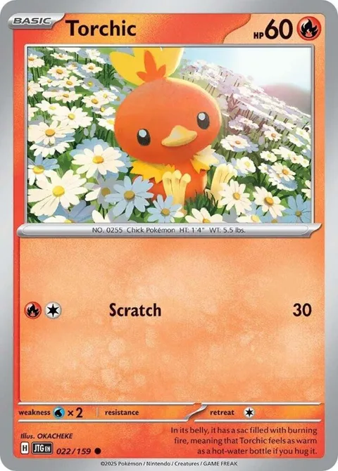 Torchic #022/159 Reverse Holofoil Pokémon card from Journey Together