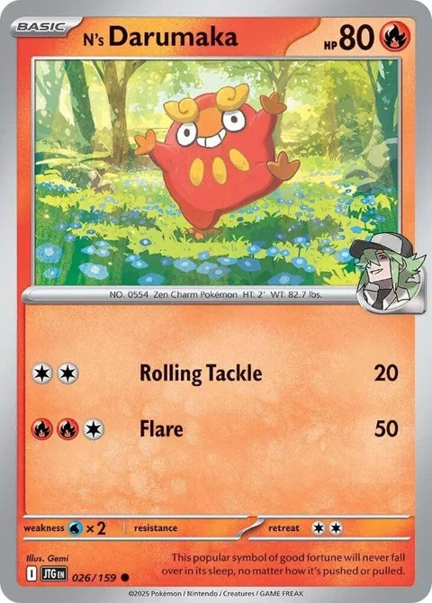 N's Darumaka #026/159 Pokémon card from Journey Together