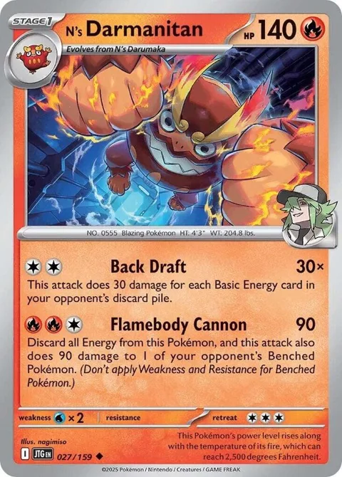 N's Darmanitan #027/159 Reverse Holofoil Pokémon card from Journey Together