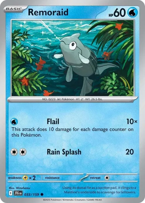 Remoraid #033/159 Reverse Holofoil Pokémon card from Journey Together