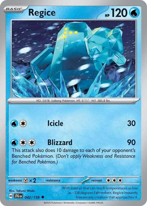 Regice #042/159 Reverse Holofoil Pokémon card from Journey Together