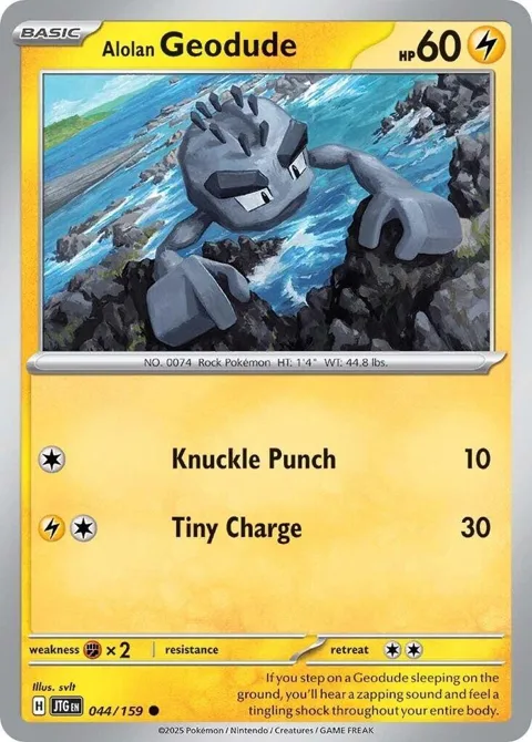 Alolan Geodude #044/159 Pokémon card from Journey Together