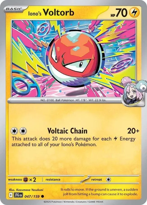 Iono's Voltorb #047/159 Pokémon card from Journey Together