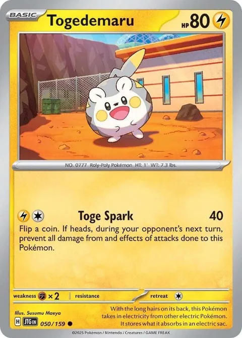 Togedemaru #050/159 Pokémon card from Journey Together