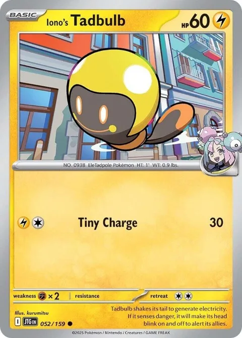 Iono's Tadbulb #052/159 Reverse Holofoil Pokémon card from Journey Together