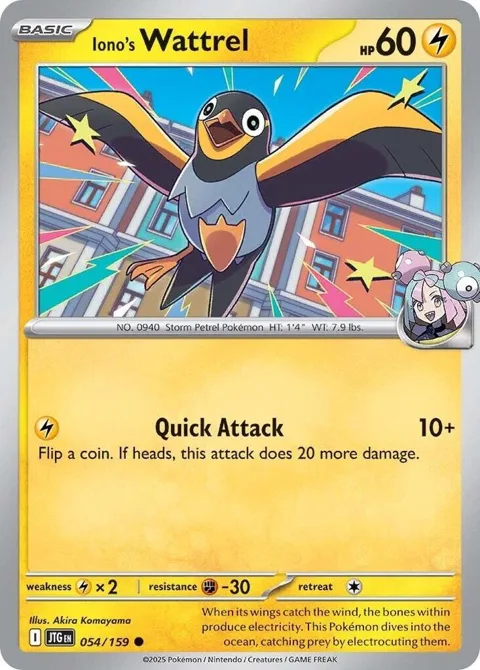 Iono's Wattrel #054/159 Pokémon card from Journey Together