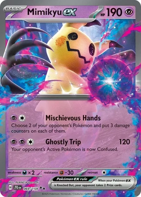 Mimikyu ex #069/159 Holofoil Pokémon card from Journey Together