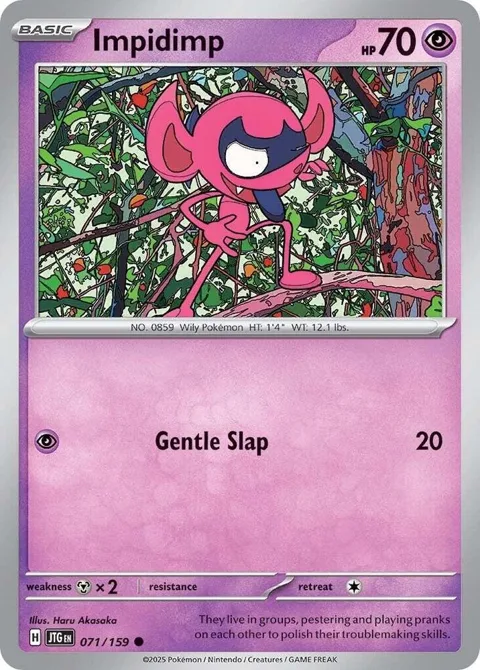 Impidimp #071/159 Reverse Holofoil Pokémon card from Journey Together