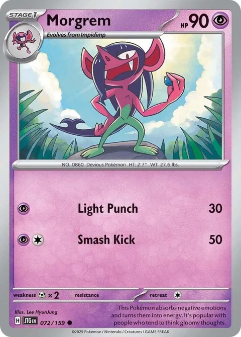 Morgrem #072/159 Reverse Holofoil Pokémon card from Journey Together