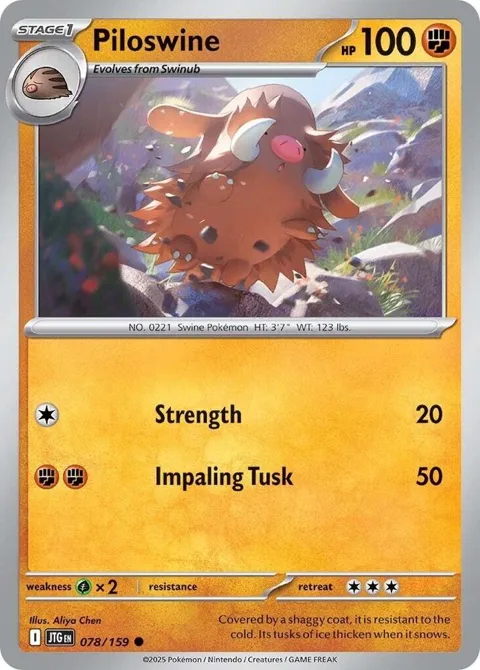 Piloswine #078/159 Pokémon card from Journey Together