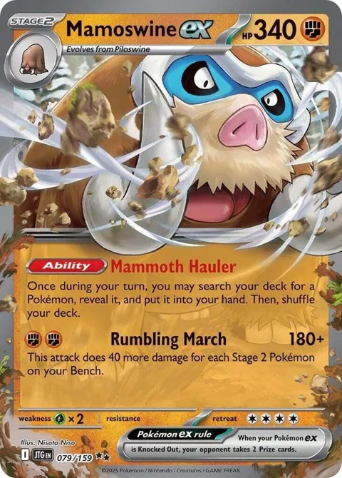 Mamoswine ex #079/159 Holofoil Pokémon card from Journey Together