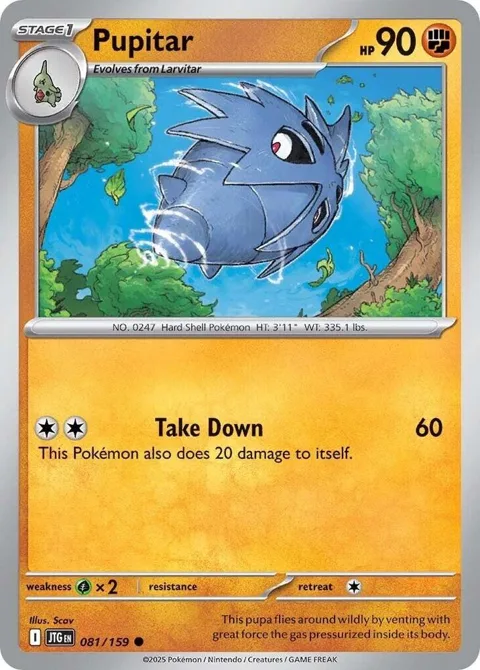 Pupitar #081/159 Reverse Holofoil Pokémon card from Journey Together