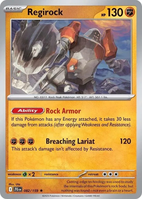 Regirock #082/159 Reverse Holofoil Pokémon card from Journey Together