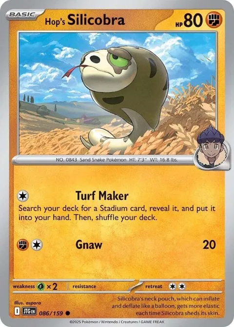 Hop's Silicobra #086/159 Pokémon card from Journey Together