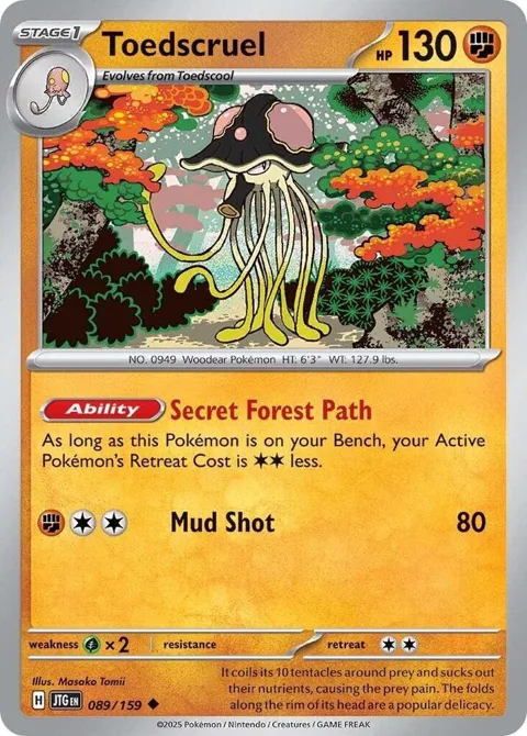 Toedscruel #089/159 Reverse Holofoil Pokémon card from Journey Together