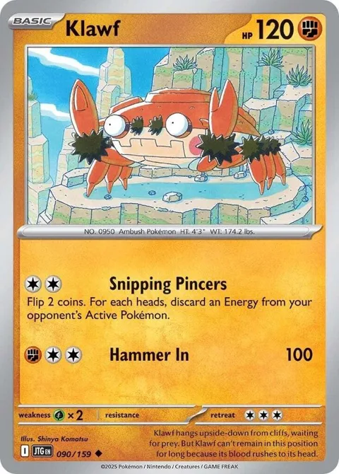 Klawf #090/159 Pokémon card from Journey Together