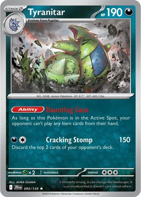 Tyranitar #095/159 Reverse Holofoil Pokémon card from Journey Together