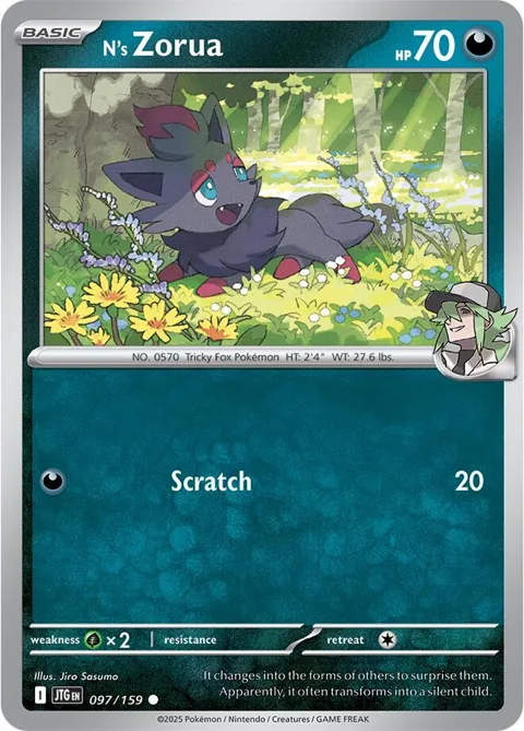 N's Zorua #097/159 Pokémon card from Journey Together