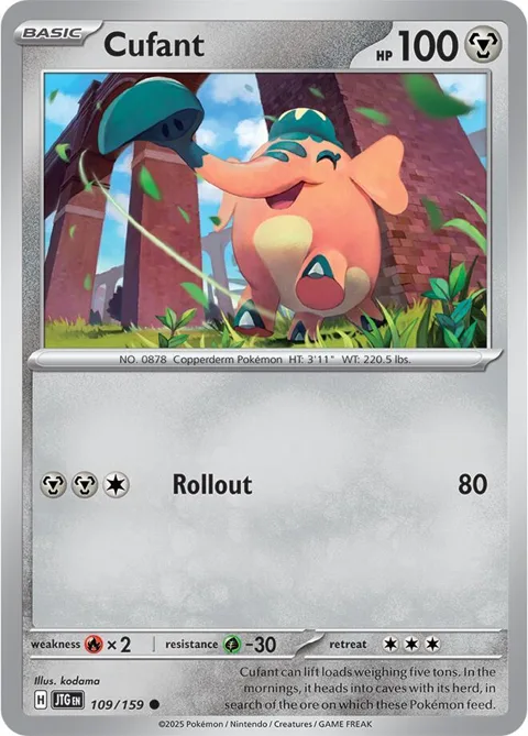 Cufant #109/159 Reverse Holofoil Pokémon card from Journey Together