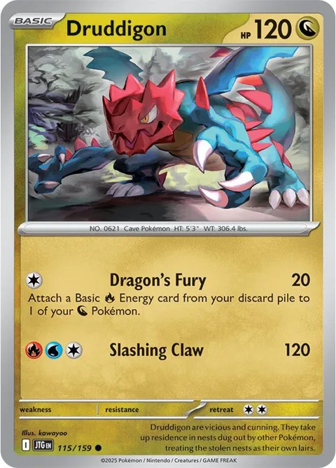 Druddigon #115/159 Pokémon card from Journey Together