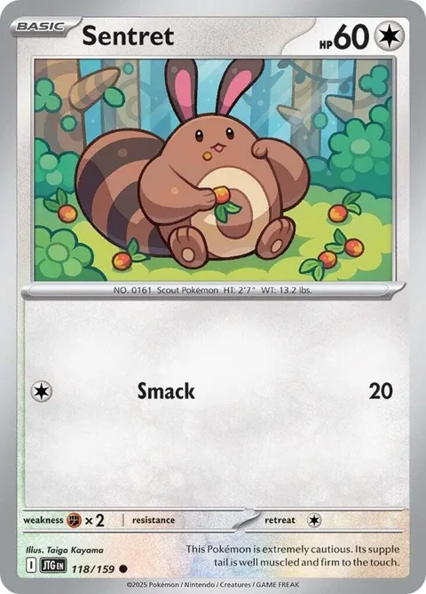 Sentret #118/159 Reverse Holofoil Pokémon card from Journey Together