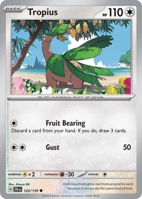 Tropius #123/159 Reverse Holofoil Pokémon card from Journey Together