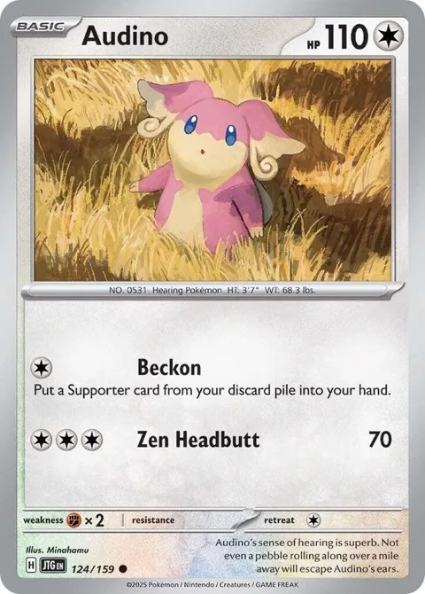 Audino #124/159 Pokémon card from Journey Together