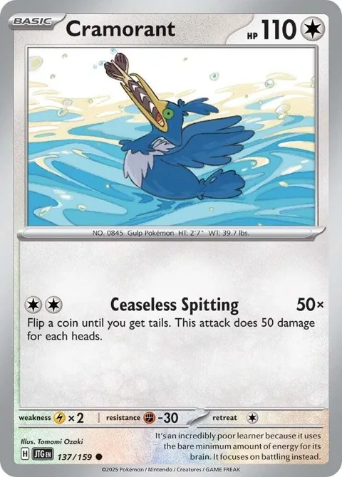 Cramorant #137/159 Reverse Holofoil Pokémon card from Journey Together