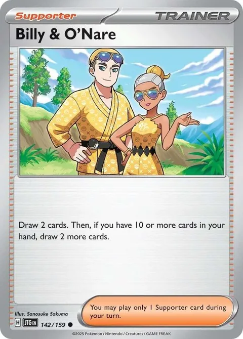 Billy & O'Nare #142/159 Pokémon card from Journey Together