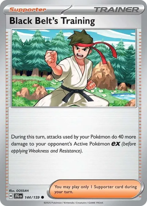 Black Belt's Training #144/159 Reverse Holofoil Pokémon card from Journey Together