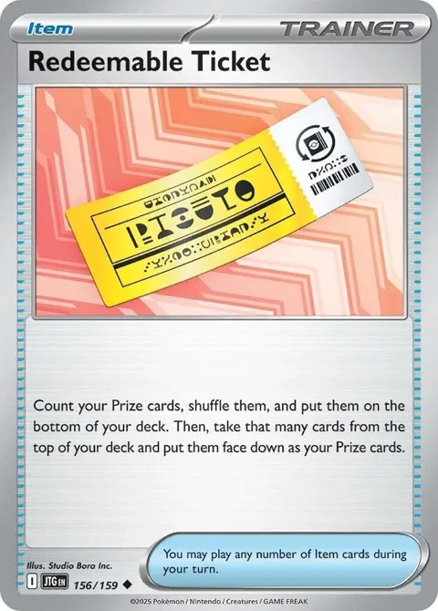 Redeemable Ticket #156/159 Reverse Holofoil Pokémon card from Journey Together