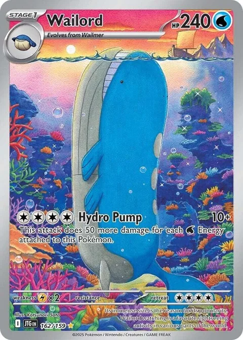 Wailord #162/159 Holofoil Pokémon card from Journey Together