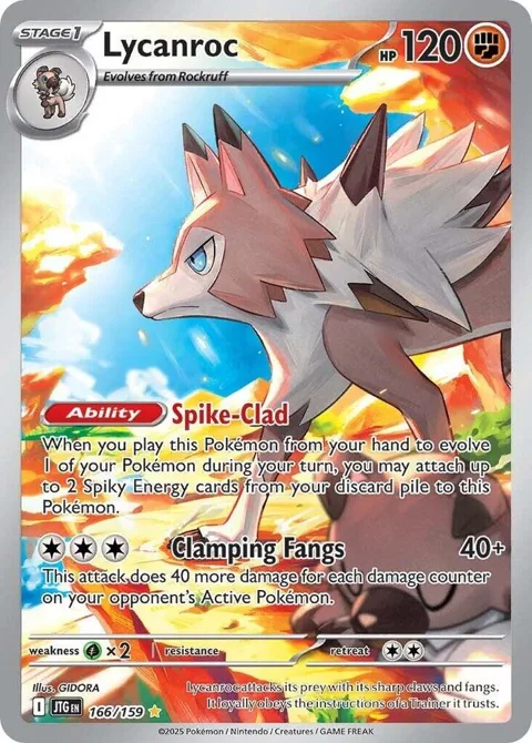 Lycanroc #166/159 Holofoil Pokémon card from Journey Together