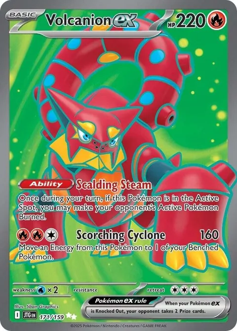 Volcanion ex #171/159 Holofoil Pokémon card from Journey Together