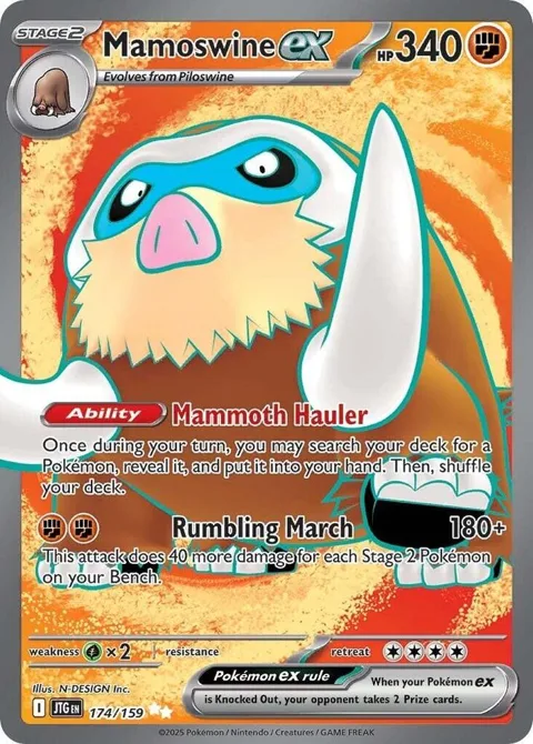Mamoswine ex #174/159 Holofoil Pokémon card from Journey Together