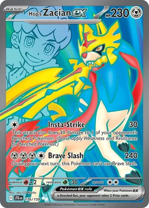 Hop's Zacian ex #176/159 Holofoil Pokémon card from Journey Together