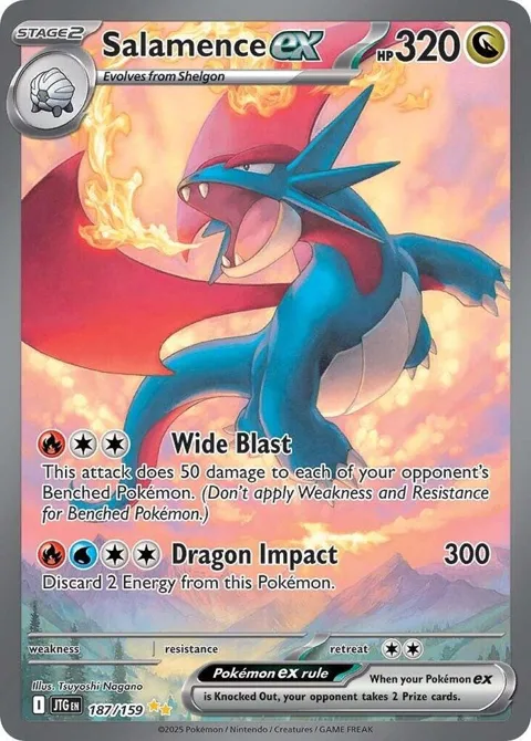Salamence ex #187/159 Holofoil Pokémon card from Journey Together