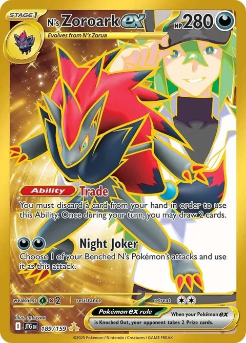 N's Zoroark ex #189/159 Holofoil Pokémon card from Journey Together