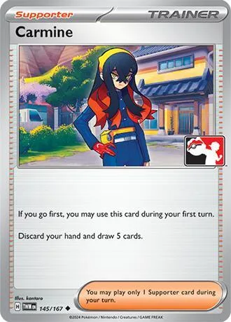 Carmine #145/167 Pokémon card from Prize Pack Series Cards