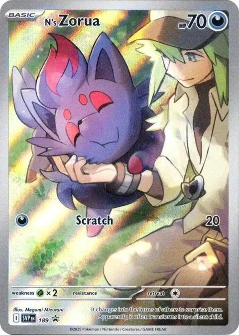 N's Zorua #189 Holofoil Pokémon card from Scarlet & Violet Promo Cards