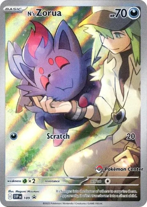 N's Zorua - 189 Pokemon Center Exclusive #189 Holofoil Pokémon card from Scarlet & Violet Promo Cards