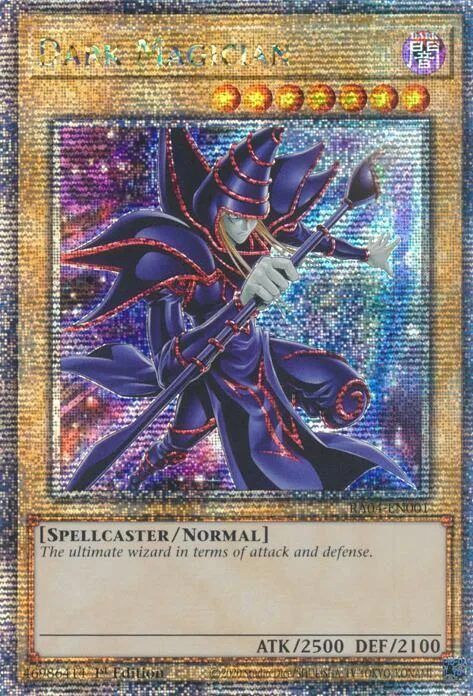 Dark Magician New Art Quarter Century Secret Rare RA04-EN001 Yu-Gi-Oh card from Quarter Century Stampede