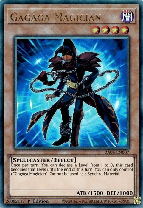 Gagaga Magician Prismatic Ultimate Rare RA04-EN007 Yu-Gi-Oh card from Quarter Century Stampede