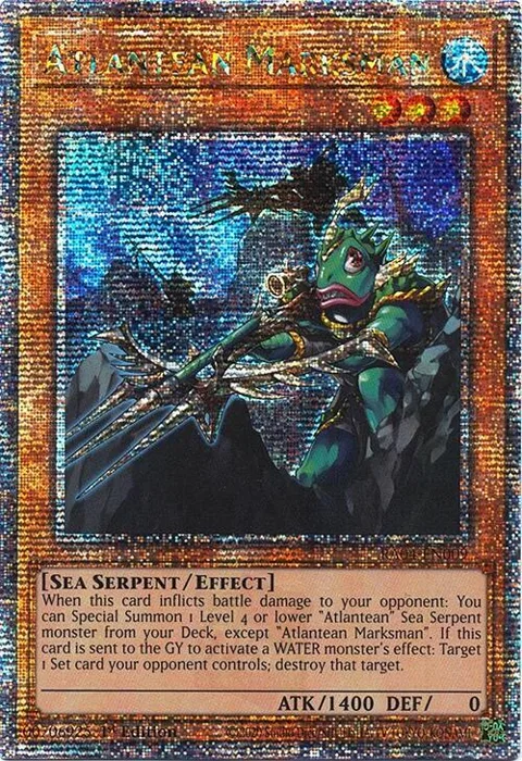 Atlantean Marksman Quarter Century Secret Rare RA04-EN009 Yu-Gi-Oh card from Quarter Century Stampede