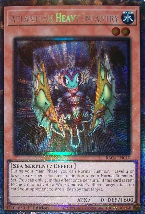 Atlantean Heavy Infantry Prismatic Collector's Rare RA04-EN010 Yu-Gi-Oh card from Quarter Century Stampede