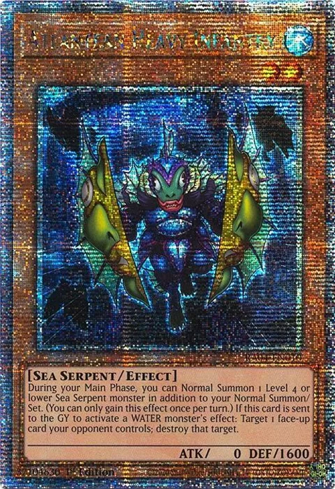 Atlantean Heavy Infantry Quarter Century Secret Rare RA04-EN010 Yu-Gi-Oh card from Quarter Century Stampede