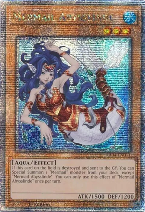 Mermail Abysslinde Quarter Century Secret Rare RA04-EN011 Yu-Gi-Oh card from Quarter Century Stampede