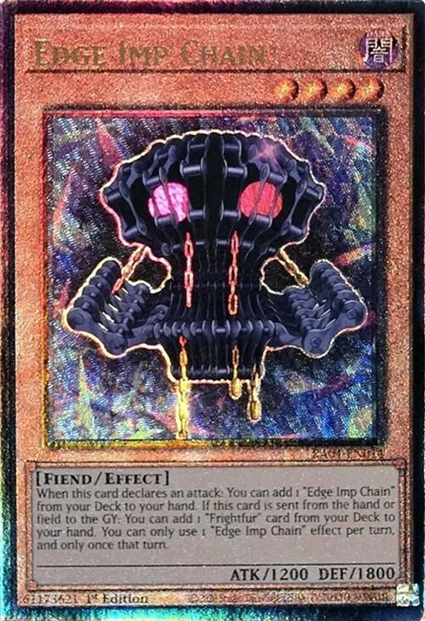 Edge Imp Chain Prismatic Ultimate Rare RA04-EN014 Yu-Gi-Oh card from Quarter Century Stampede