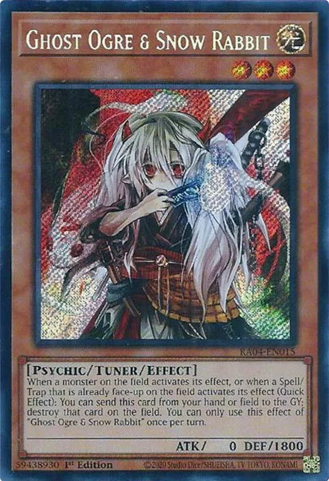 Ghost Ogre & Snow Rabbit Secret Rare RA04-EN015 Yu-Gi-Oh card from Quarter Century Stampede