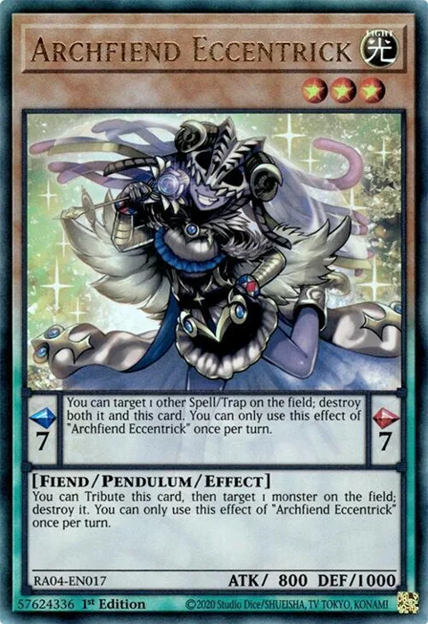 Archfiend Eccentrick Prismatic Ultimate Rare RA04-EN017 Yu-Gi-Oh card from Quarter Century Stampede